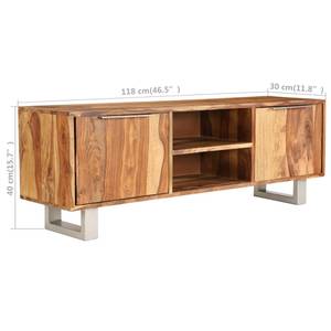 TV-Möbel 246203 Braun - Metall - Massivholz - Holzart/Dekor - 118 x 40 x 30 cm