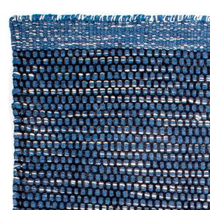 Kelim Modern - 88x62cm Blau - Naturfaser - 62 x 1 x 88 cm