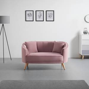 2-Sitzer-Sofa HOPE Pink - Massivholz - Textil - 141 x 77 x 73 cm