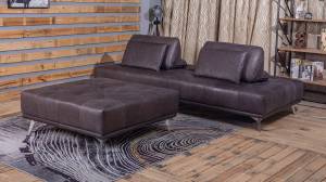 Sofa mit Hocker WIOLO Grau