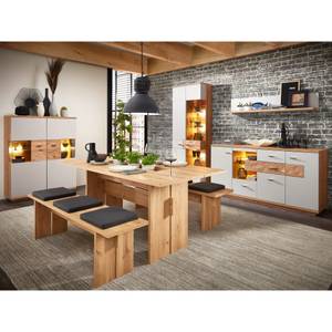 Esszimmer Valente 60-4 (7-teilig) LED Grau - Holzwerkstoff - Holzart/Dekor - 370 x 202 x 48 cm