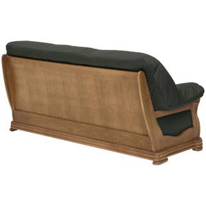 Arkansas Sofa 3-Sitzer Grün - Echtleder - Massivholz - 195 x 95 x 94 cm