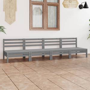 Garten-Lounge-Set Grau - Massivholz - Holzart/Dekor - 64 x 63 x 64 cm