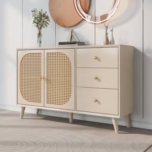 Sideboard Kommode Coeus Ⅳ Braun - Holzwerkstoff - Metall - Polyrattan - 40 x 83 x 120 cm