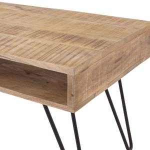 Table basse 100x50x49cm nature/noir Bois massif - 50 x 49 x 100 cm