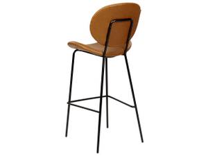 Tabouret de bar LUANA Noir - Marron - Marron sable