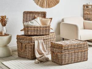 Korb GERASA 3-tlg Blau - Rattan - 56 x 30 x 30 cm