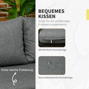 Gartensofa-Set (5-tlg.) 860-267V00SD Schwarz - Braun - Grau - Polyrattan - 71 x 72 x 123 cm