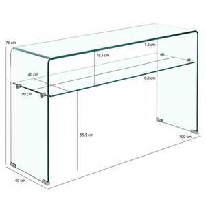 Console en verre avec étagère - ICE Verre - 100 x 76 x 40 cm