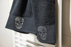 Handtuch Black-Line Stone Skull Schwarz - Textil - 50 x 1 x 100 cm