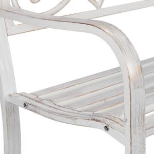 Banc de jardin en métal Marron - Blanc - Métal - 127 x 86 x 57 cm