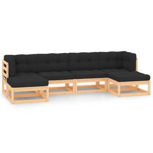 Garten-Lounge-Set (6-teilig) 3083884 Anthrazit - Holz