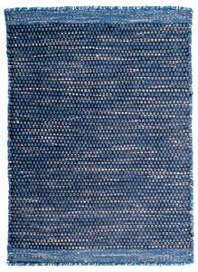 Kelim Modern - 88x62cm Blau - Naturfaser - 62 x 1 x 88 cm