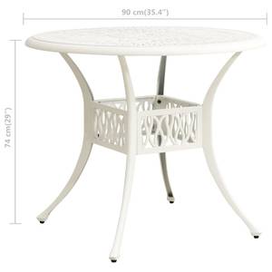 Bistroset (5-teilig) 3011681-2 Weiß - Metall - 90 x 74 x 90 cm