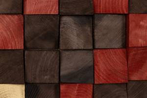 Tableau en bois Colours of Dawn Rouge - En partie en bois massif - 75 x 75 x 8 cm