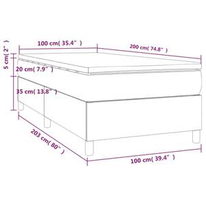 Boxspringbett 3017513-1 Dunkelgrau - 100 x 35 cm