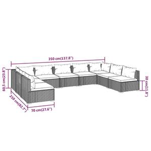 Garten-Lounge-Set (9-teilig) 3013633-7 Schwarz