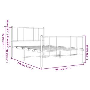 Bettgestell 3028911-3 Schwarz - 95 x 196 cm