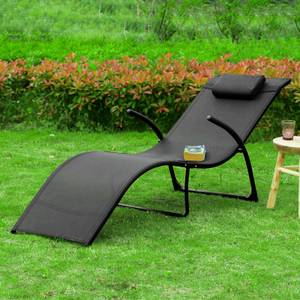 Gartenliege OGS45-SCH Schwarz - Metall - 60 x 69 x 173 cm