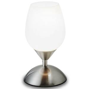 Tischlampe Glas mit Touchdimmer Silber - Metall - Kunststoff - 11 x 20 x 11 cm