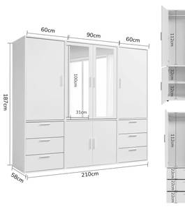 Kleiderschrank Der Grenzenlose II Weiß - 6