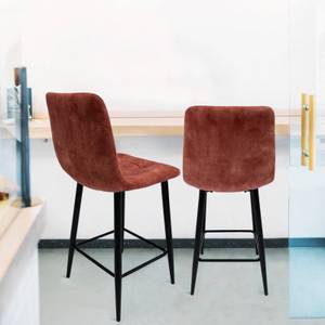 Lot de 2 chaises de bar - NAMI Rouge