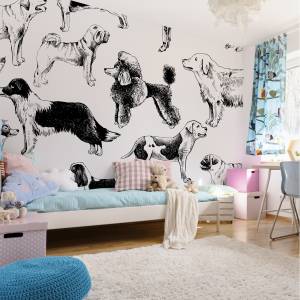 Papier Peint Pour Enfants CHIENS Animaux 400 x 280 x 280 cm