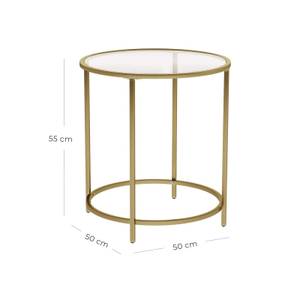 Beistelltisch Nachttisch Gold - Metall - 50 x 55 x 50 cm