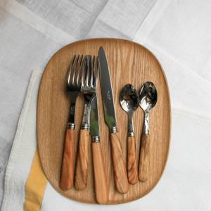 Set de 4 couverts de table, Lavandou Marron - Métal - 1 x 24 x 1 cm