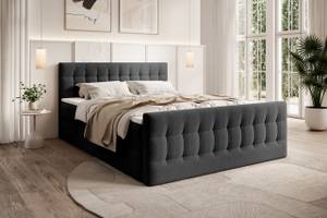 Boxspringbett Yazo Royal Schwarz - Breite: 142 cm