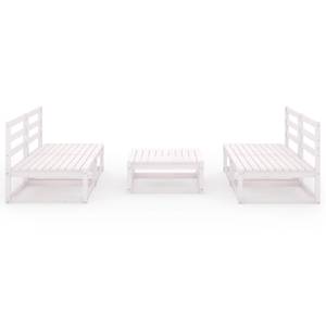 Salon de jardin (lot de 5) 3009862 Blanc - Bois massif - Bois/Imitation - 70 x 30 x 70 cm