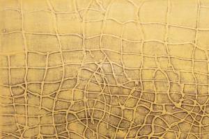 Acrylbild handgemalt Exotic Pattern Gelb - Massivholz - Textil - 100 x 75 x 4 cm