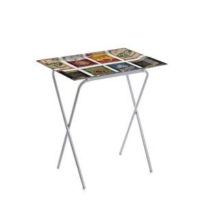 Klapptisch mit ausziehbarem Tablett Metall - 62 x 66 x 42 cm