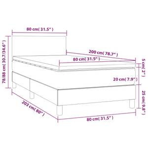 Boxspringbett 3017265-1 Schwarz - 80 x 203 cm