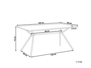 Esszimmertisch AMSTERDAM Schwarz - Braun - Holzwerkstoff - 90 x 75 x 160 cm