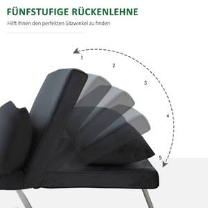 2-in-1 Schlafsofa 833-487BK Esche Schwarz Dekor