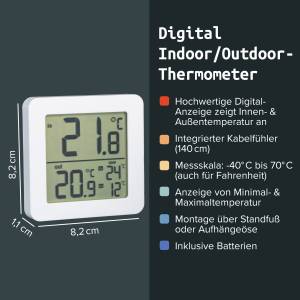 Fackelmann Thermometer Innenthermometer Weiß - Kunststoff - 12 x 17 x 2 cm