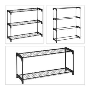 Pflanzenregal mit 4 Ablagen Schwarz - Metall - Kunststoff - 91 x 106 x 28 cm