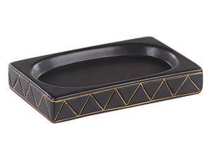 Badezimmer-Zubehör LANCO 5-tlg Schwarz - Gold - Keramik - 13 x 38 x 11 cm