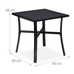 Table de jardin robuste noire Noir - Métal - 46 x 46 x 46 cm