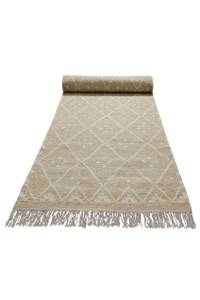 Kelim Teppich Vermont Beige - Cremeweiß - 160 x 230 cm