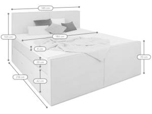 LINCOLN Boxspringbett mit Bettkasten Anthrazit - Breite: 180 cm