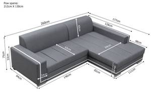 Ecksofa MARTI Grau - Ecke davorstehend rechts