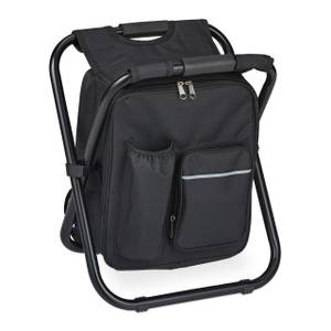 Klappbarer Campinghocker mit Tasche Schwarz - Metall - Textil - 35 x 42 x 29 cm