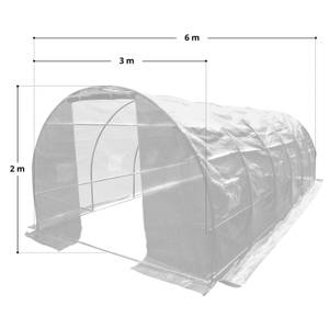 Foliengewächshaus Grün - Kunststoff - 3 x 2 x 6 cm