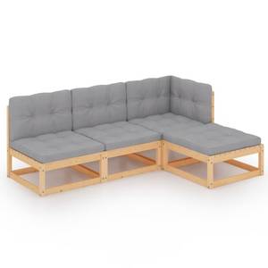 Garten-Lounge-Set (4-teilig) 3009912-2 Grau - Holz