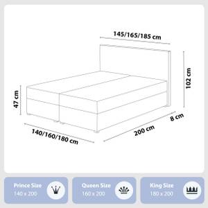 Boxspringbett Doppelbett Laval Schwarz - Breite: 200 cm