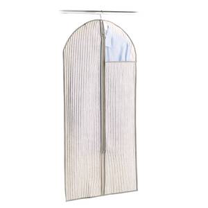 Kleiderhülle m. Fenster "Stripes" Beige - Kunststoff - 119 x 1 x 59 cm