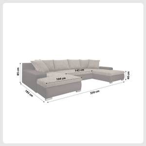 Ecksofa Boca U Form Dunkelbraun - Breite: 150 cm