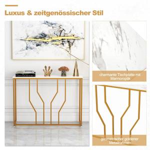 Eingangstisch JV11188WH Gold - Holzwerkstoff - 30 x 80 x 110 cm